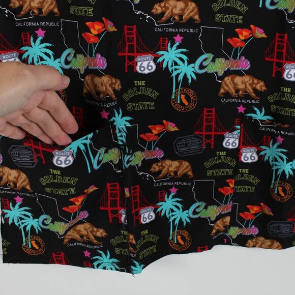 California Bear & Route 66 Print Scrub Top - Size Small - Picture 4 of 8